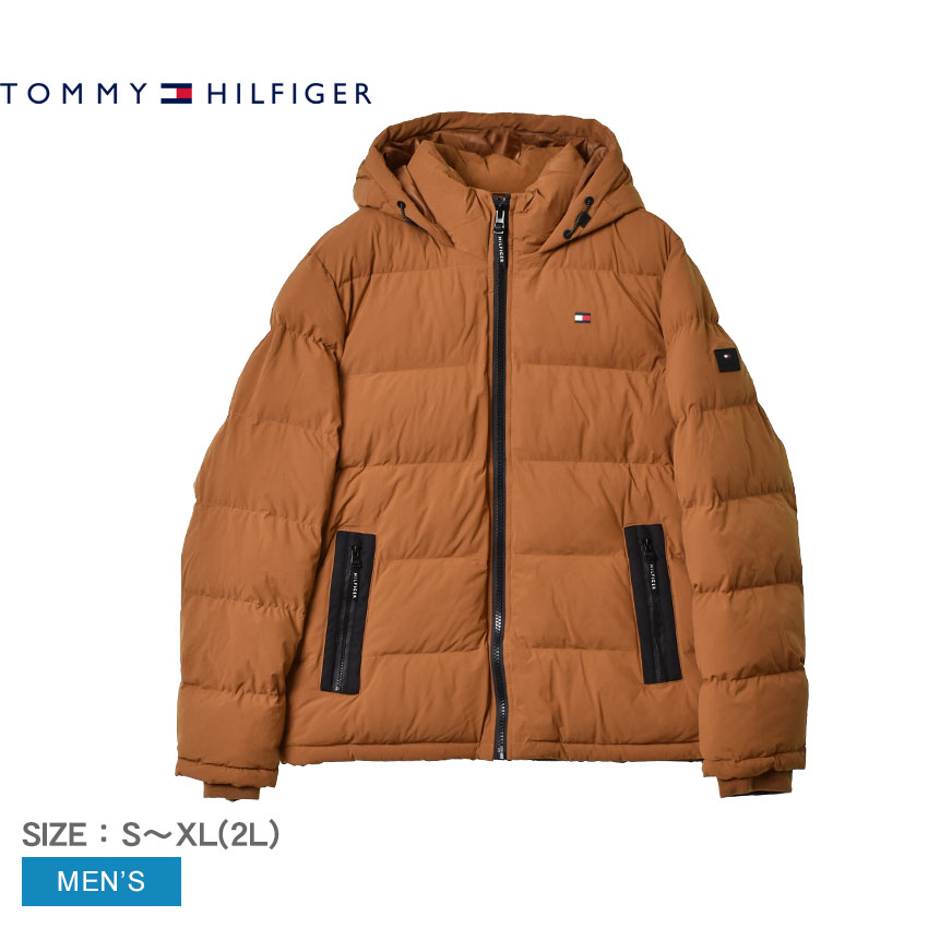 トミーヒルフィガー STRETCH PUFFER JKT ダウンジャケット メンズ ブラウン TOMMY HILFIGER 151AP422 TOMMY HILFIGER トミーヒルフィガー メンズ アウター 中綿 羽織 上着 ブランド ロゴ シンプル カジュアル 旅行 長袖 フード フルジップ