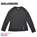 【店内全品P2倍★5日23:59迄】サロモン CROSS RUN LS TEE 長袖Tシャツ レディース ブラック 黒 SALOMON LC1876800 トップス クルーネック 長袖 スポーティ 軽量 スポーツ 運動 通気性 トレーニング ジム シンプル ロゴ ワンポイント