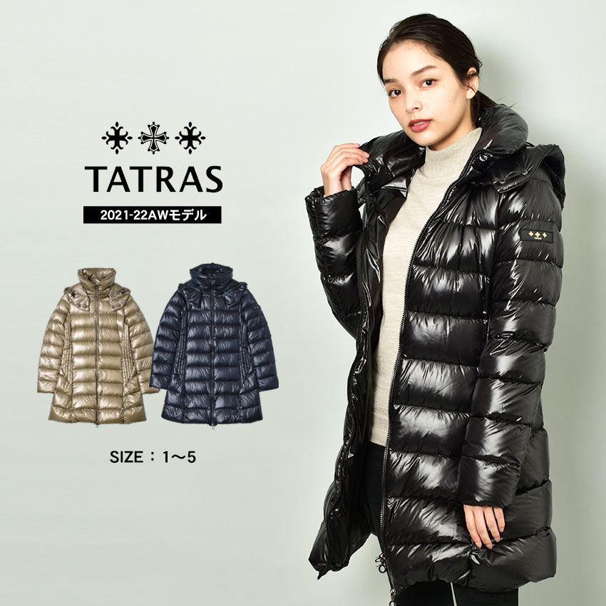 タトラス ダウンコート レディース バビラ TATRAS BABILA LTAT21A4693-D アウター ダウン ブランド おしゃれ シンプル きれいめ カジュアル 上着 防寒 通勤 旅行 フェザー ギフト プレゼント フード付き 細身 ブラック 黒 ネイビー