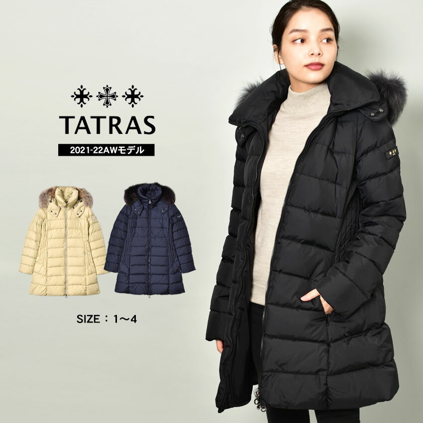 タトラス ダウンコート レディース サルマ TATRAS SARMA LTAT21A4794-D アウター ダウン ラクーンファー フェザー ブランド おしゃれ シンプル きれいめ カジュアル 上品 高級感 上着 防寒 通勤 旅行 ギフト プレゼント フード付き 細身