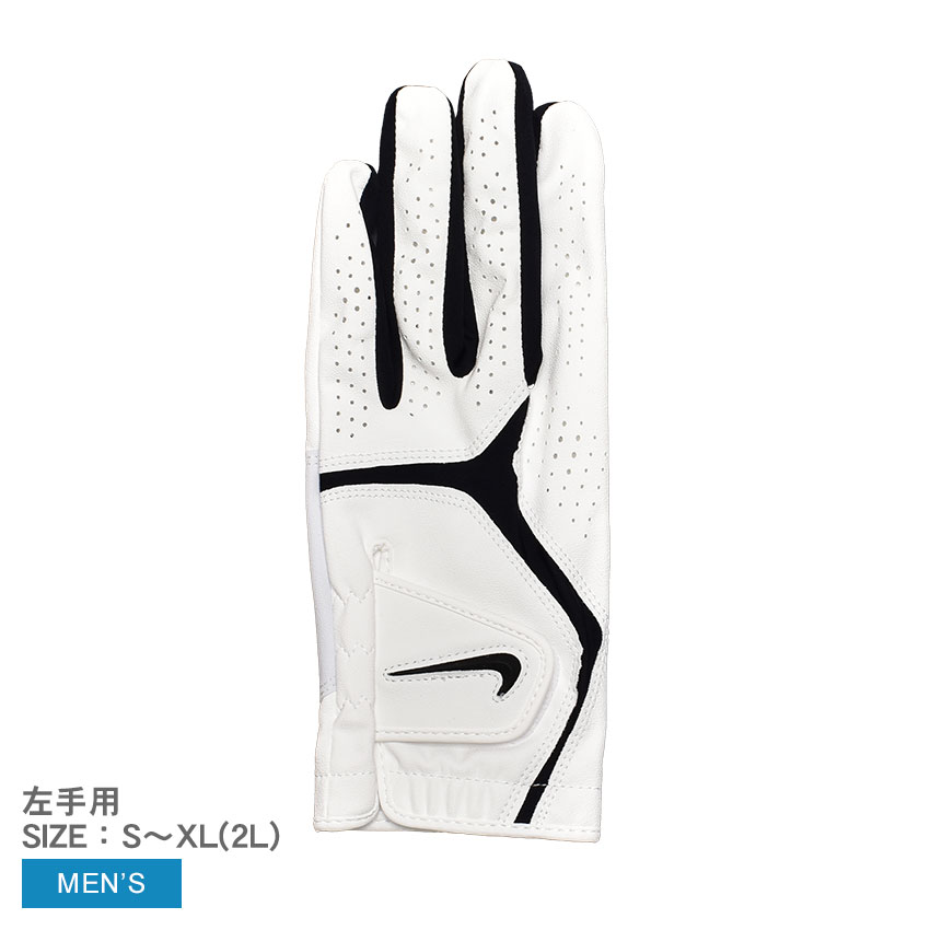 ゴルフグローブ 【店内全品P5倍★28日23:59迄】【ゆうパケット配送】 ナイキ DURA FEEL L GOLF GLOVE ゴルフグローブ メンズ ホワイト 白 ブラック 黒 NIKE N.100.3532 トレーニング スポーツ ゴルフ 運動 ロゴ ワンポイント 左手用