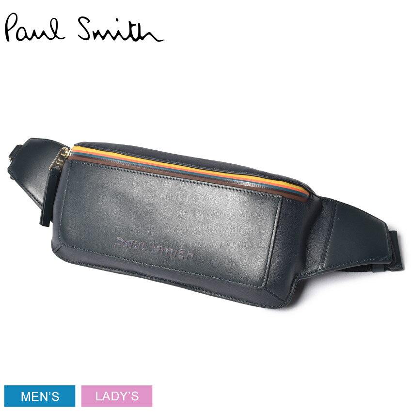 【▼クーポン利用で1000円引き】ポール スミス ウエストバッグ メンズ レディース ウエストバッグ PAUL SMITH WAIST BAG 6268 ESTLUX ブランド 高級 レザー ボディバッグ スリングバッグ シンプル ギフト 贈り物 プレゼント ウエストポーチ ブラック