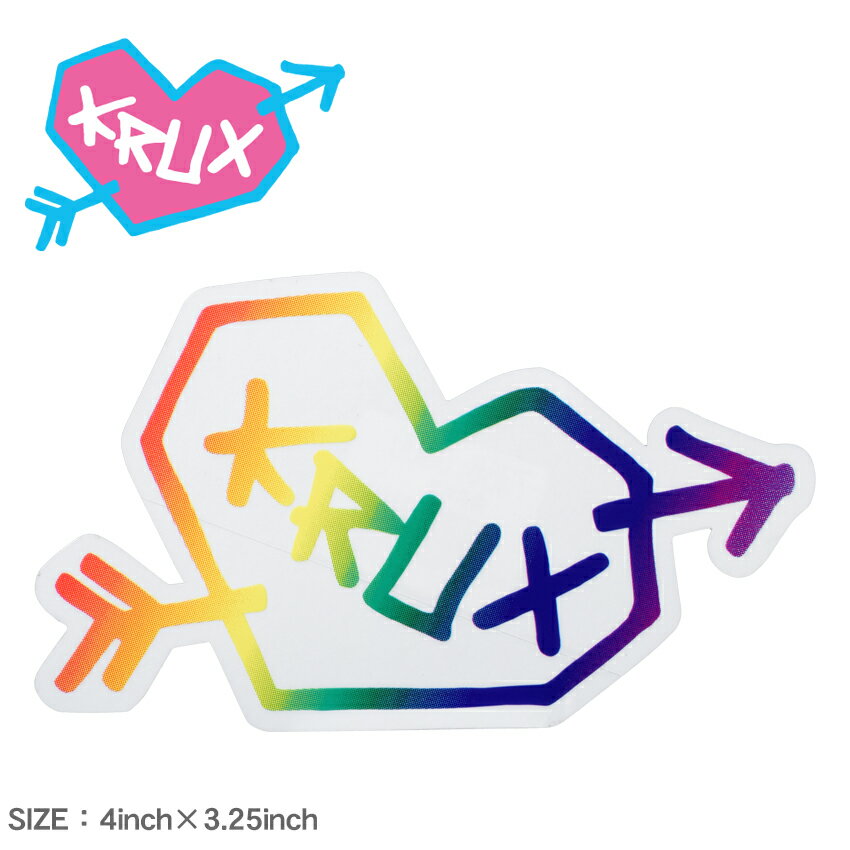 楽天Z-SPORTS【ゆうパケット配送】 【ゆうパケット配送】クラックス ステッカー KRUX RAINBOW HEART STICKER 4INCH×3.25INCH 88281740 スケートボード ボード シンプル デッキ カスタム スケボー スポーツ アウトドア ストリート 定番 人気 雑貨 パソコン PC レインボー|sb-gd sale|