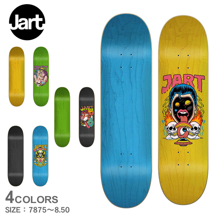 【ラッピング対象外】 ジャート スケートボード AKBAR×JART DECK デッキ メンズ レディース ブラック 黒 グリーン ブルー 青 イエロー JART SKATEBOARDS JADE0022A081 JADE0022A082 JADE0022A083 JADE0022A084 スケート スケートボード デッキ