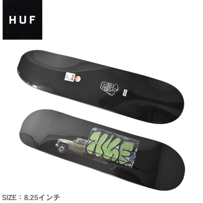 ▼期間限定ポイント10倍▼【ラッピング対象外】 ハフ スケートボード メンズ レディース REMIO BOX TRUCK DECK 8.25 HUF AC00611 ストリート アウトドア スポーツ ボード スケート デッキ スケボー 人気 カッコいい おしゃれ プリント ブラック 黒