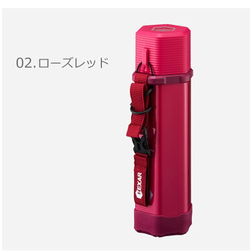 【クーポンでさらに50円引き】水筒 コップ付き 保温 保冷 ヘキサーボトル 600ml ドウシシャ ステンレスボトル ピクニック キャンプ ハイキング おでかけ アウトドア 登山 滑りにくい ベルト スポーツ おしゃれ 真空 六角形 黒 ピンク