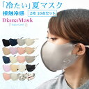 【10点セット】 冷感マスク 2枚入り 夏用 立体マスク 接触冷感 洗える 速乾 サイズ調節 ひんやり イニシャル入り ダイアナマスク エクストラクール メンズ...