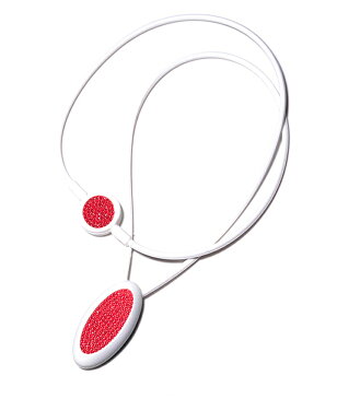 電磁波対策 芸能人・アスリート多数愛用[ZAAP/ザップ]PREMIUMNECKLACE-S プレミアムネックレス-S WHITE&RED ホワイト&オールレッド