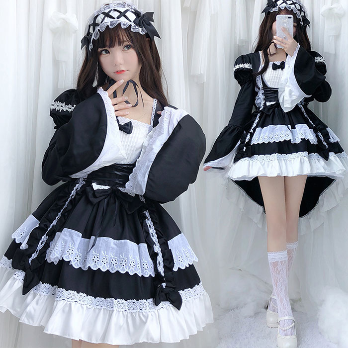 ハロウィン コスプレ メイド服 ゴスロリ ロリータ ワンピース 仮装 衣装 コスチューム 女性 ドレス 可愛い レディース 大人 セクシー コスチューム ハロウィン仮装 コスプレ衣装 ブラック