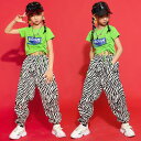 キッズ 子供用 ダンス衣装 ヒップホップ ゼブラ柄 ロングパンツ 女の子 ジャズ ダンス 衣装 ジュニア ガールズ ダンス パンツ ロング丈 黒 派手 目立つ ...
