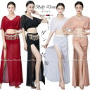 ベリーダンス 衣装 セット レッスン着 ラメセットアップ ヒップスカーフ スカート ストレッチ メッシュ トップス Vネック 背中開き おしゃれ ベリー ダンス...