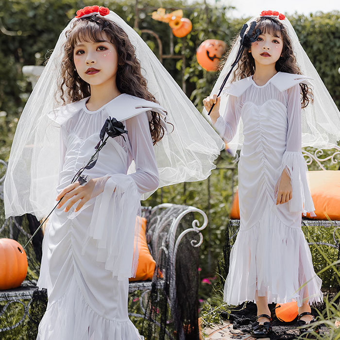 ハロウィン コスプレ 子供 花嫁 仮装 衣装 子供 可愛い 巫女 魔女 コスチューム ハロウィンコスプレ 魔法少女 女の子 ハロウィン仮装 コスプレ衣装 デビル ゴスロリ ゾンビ 吸血鬼 悪魔 ハロウ…