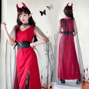 ハロウィン コスプレ レディース ウィッチ 仮装 衣装 大人 ハロウィン 衣装 巫女 魔女 コスチューム ハロウィンコスプレ レッド 赤 ロング丈 ワンピース ...