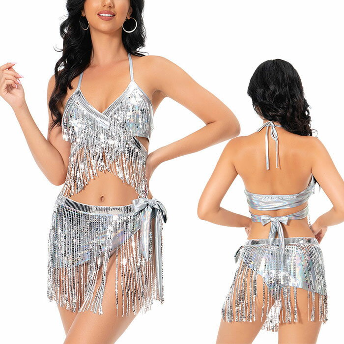 ベリーダンス 衣装 上下セット ブラトップ ヒップスカーフ セット衣装 インナーパンツ付き スパンコール ダンス衣装 ベリーダンス衣装 スパンコール フリンジ ...