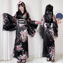 ハロウィン コスプレ 和服 着物 コスプレ 袴風 衣装 和風 ロング丈 ドレス 和装 レディース コスプレ衣装 コスチューム ダンス 舞台 ステージ 大人用 袴 コスプレ衣装 巫女さん 着物 和服 浴衣 着物 ジュニア 花柄 可愛い イベント 衣装 仮装 ブラック