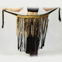ベリーダンス ヒップスカーフ スパンコール ダンス衣装 ベリーダンス衣装 スカーフ フリンジ アクセサリー 小物 キラキラ おしゃれ 華やか ブラック ゴールド
