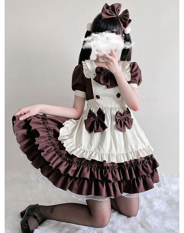 メイド服 ハロウィン コスプレ 仮装 衣装 大きいサイズ ハロウィンコスプレ コスプレ衣装 レディース 大人 メイド服 ハロウィン 仮装 半袖 可愛い ワンピース ゴシック ブラック 黒 Lolita 甘ロリ ゴスロリ ロリータ ワンピース エプロン カチューシャ 3点セット