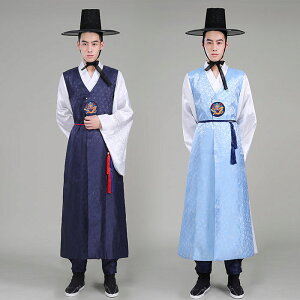韓国民族衣装 パジチョゴリ 韓服 メンズ 男性 龍 刺繍 メンズ スーツセット 入学式 成人式 イベント パーティー 還暦祝い 七五三 学園際 文化際 コスプレ 仮装 舞台 ステージ 衣装 ダンス衣装 ネイビー ブルー 送料無料安売り