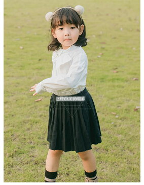 子供 ブラウス 女の子 ホワイト パール付きブラウス 可愛い 長袖 リボン100 110 120 130 140150 発表会 長袖 白 ブラウス 入学式 卒業式 小学生 子供服 フォーマル