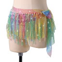 ベリーダンス ヒップスカーフ スパンコール フリンジ アクセサリー 小物 キラキラ おしゃれ 華やか ダンス衣装 ベリーダンス衣装 ブラック シルバー マルチカ...