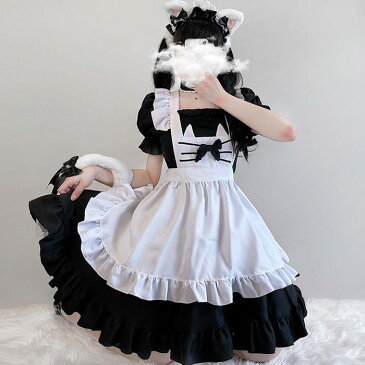 ハロウィン コスプレ メイド服 レディース メイド 仮装 衣装 女性 可愛い ハロウィンコスプレ レディース 大人 ハロウィン仮装 コスプレ衣装 正統派メイド ゴスロリ ゴシック ロリータ エプロンドレス ハロウィン衣装 ブラック
