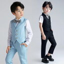 子供スーツ フォーマルスーツ 男の子 男児 ベストスーツ 半袖 子供服 4点セット 入学式 入園式 スーツ 結婚式 ピアノ 発表会 誕生日 90 100 110...
