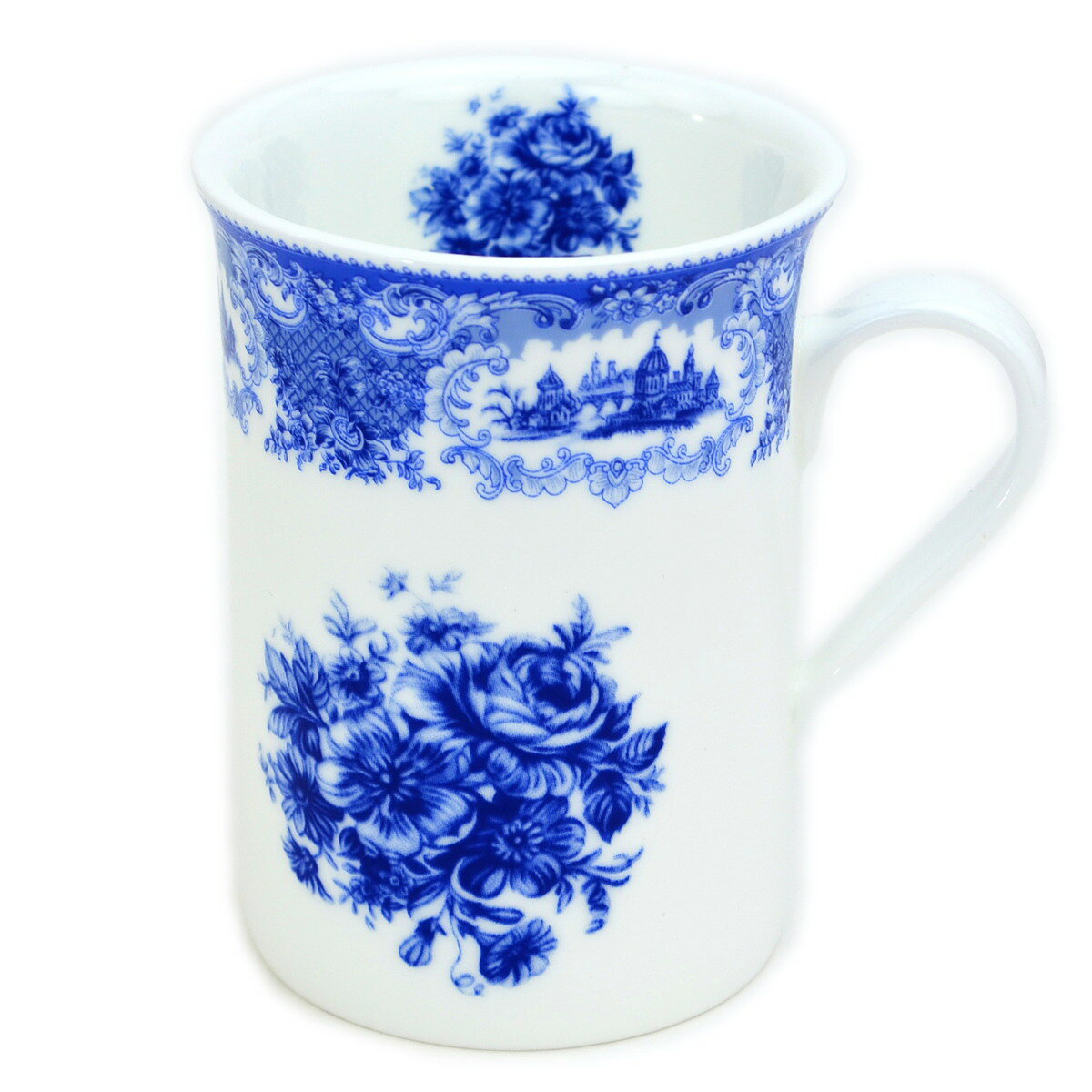 楽天市場】花柄（カラーブルー・テイスト（食器）洋風）（マグカップ