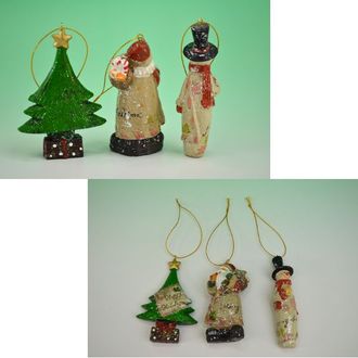 クリスマス メッセージオーナメント 3Pセット もみの木 Xmas 冬 雪 おしゃれ サンタ 陶器 [2]