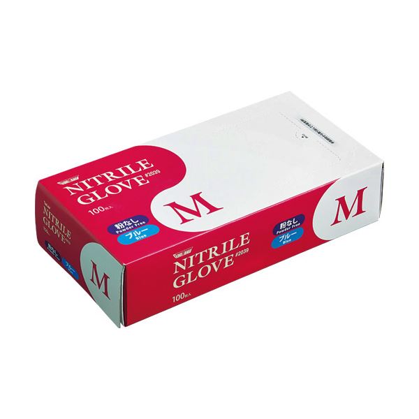 〔まとめ〕 川西工業 ニトリル 使いきり極薄手袋 粉なし ブルー M #2039 1箱 (100枚) 〔×5セット〕 使い捨て手袋 使いきり手袋[21]
