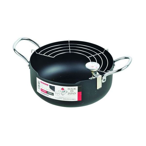 パール金属 メイドインジャパン 鉄製注ぎやすい温度計付天ぷら鍋22cm HB-1893[21]