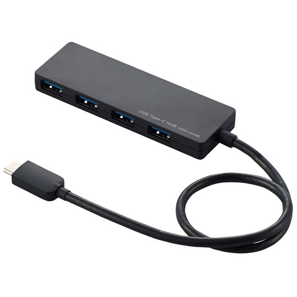 エレコム USB3.1(Gen1)HUB/Type-C/Aメス4ポート/バスパワー/30cmケーブル/ブラック U3HC-A430BBK[21]