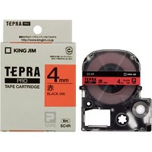 (業務用5セット) キングジム テプラPROテープ/ラベルライター用テープ 【幅：4mm】 SC4R 赤に黒文字[21]
