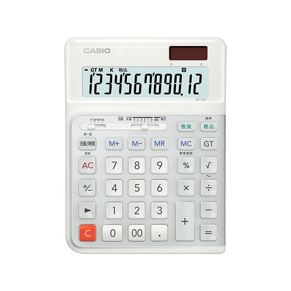 CASIO 人間工学電卓 デスクサイズ12桁 DE-12D-WE-N[21]