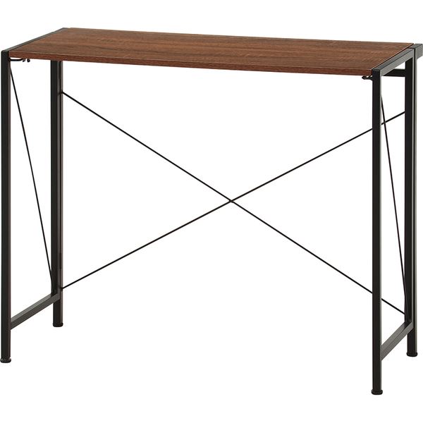 折りたたみデスク 約幅90×41cm BR ブラウン 完成品【代引不可】[21](3)