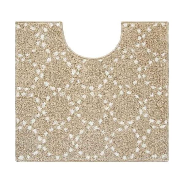 【2個セット】 オカトー ナチュラル トイレマット 55×60cm ドットベージュ[21]