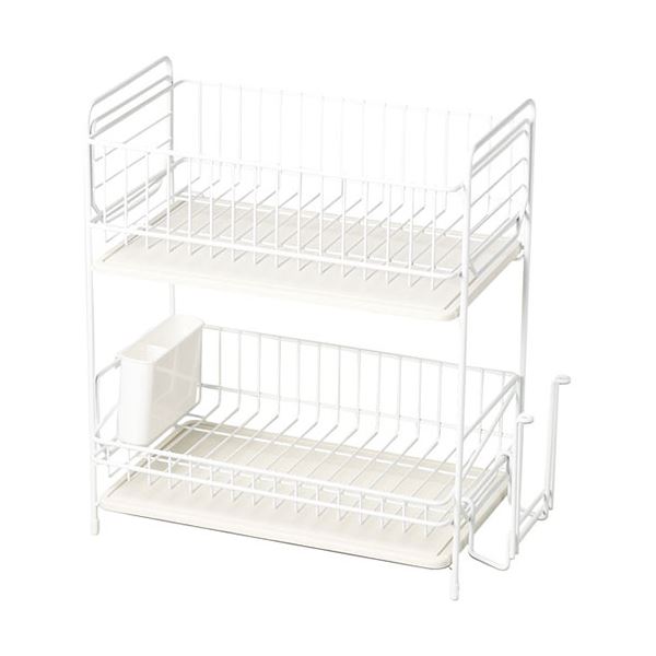 パール金属 スキット 珪藻土トレー水切りラック2段スリム ホワイト HB-4988[21]
