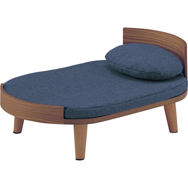 ペットベッド 約幅60×奥行40×高さ25.5cm ブラウン 天然木 脚付き カバーリング式 手洗い可 クッション付 ペット用品 組立品[21]