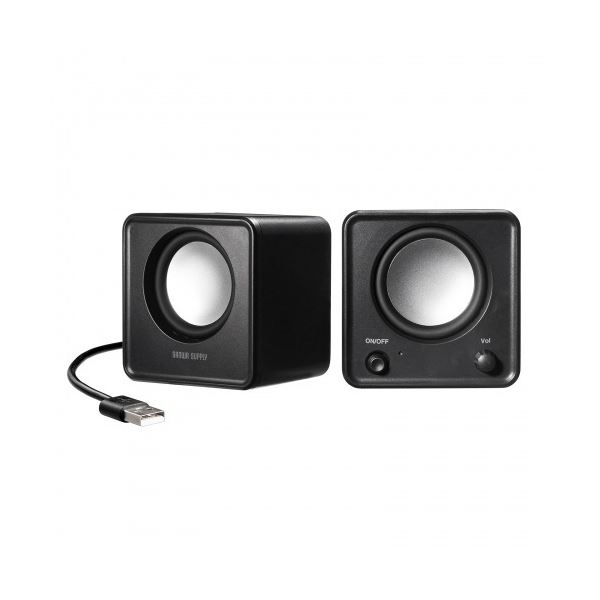 サンワサプライコンパクトUSBスピーカー（6W） ブラック MM-SPU21BK 1セット[21]