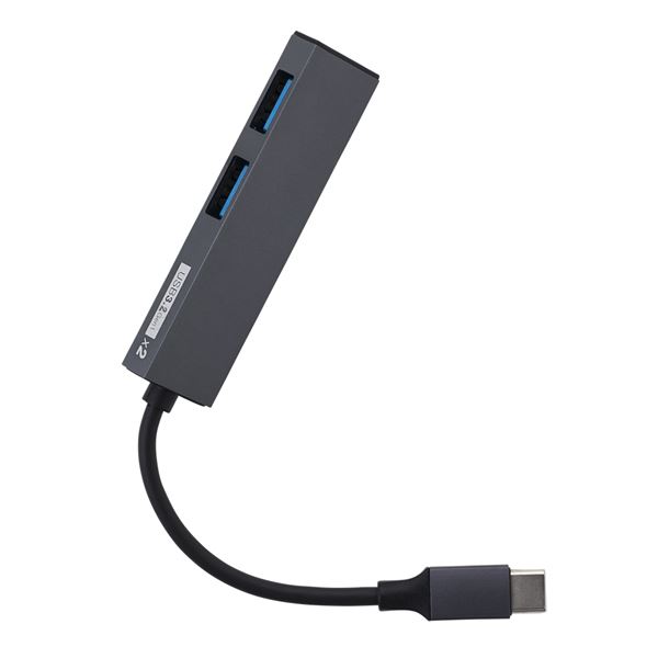 Digio2 USB Type-C 極薄変換ハブ STIX 2ポート グレー UH-C3302GY[21]