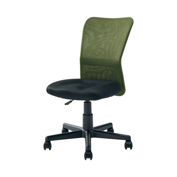 ナカバヤシらくらくメッシュチェア 肘なし オリーブ OTS002VG 1脚[21]