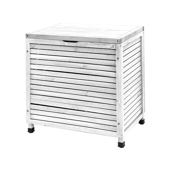 谷村実業 木製ダストボックス ホワイト 幅70×奥行50×高さ70cm 重量約9kg 自然になじみやすいゴミ箱 TAN-3024[21]