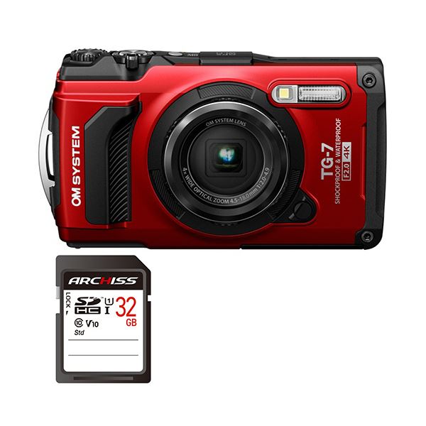デジタルカメラTough TG-7 レッド + 32GB SDHCメモリカード 1セット[21]