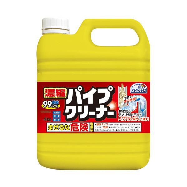 （まとめ） ミツエイ濃縮パイプクリーナー 大容量 4kg 1本 【×3セット】[21]