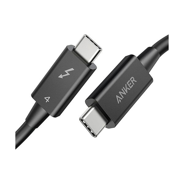 （まとめ） アンカージャパン ANKER USB-C＆USB-C Thunderbolt 4 100W ケーブル 0.7m ブラック A88590111本 【×2セット】[21]
