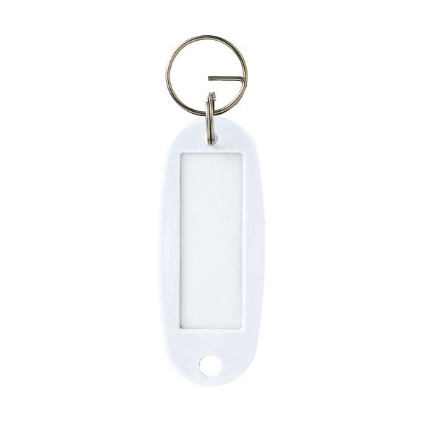 （まとめ） オープン工業 キーホルダー名札 ハードタイプ 白 KH-50-10-WH 1袋（10枚） 【×10セット】[21]