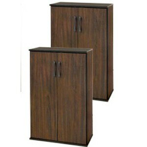 シューズラック2点セット スリムタイプ 幅約60cm ブラウン 棚板（1台）：6枚 組立式【代引不可】[21]