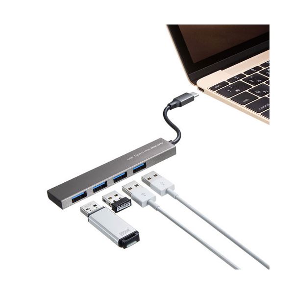 サンワサプライ USB Type-C 4ポートスリムハブ USB-3TCH25SN[21]