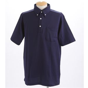ポロシャツ Lサイズ ネイビー 綿 COOLBIZ 吸汗 速乾 ドライメッシュ ボタンダウン 鹿の子 ビジネス 通勤 スポーツ 衣類[21]