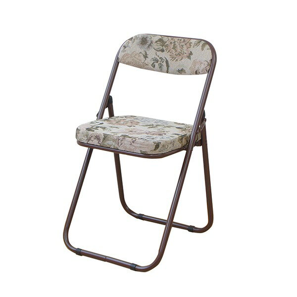 パーソナルチェア 約幅45.5cm ハイタイプ アーム無し ブラウン スチール 折りたたみ式 折りたためる 高座椅子 完成品[21]