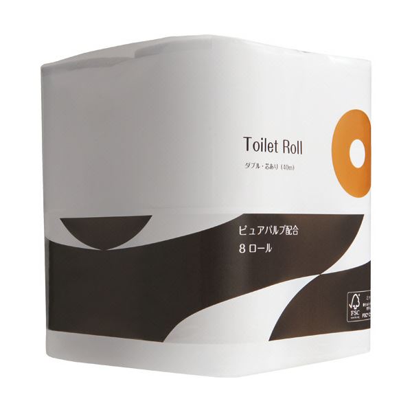 （まとめ）TANOSEE トイレットペーパーパルプブレンド ダブル 芯あり 40m 1セット(288ロール：8ロール×36パック)【×3セット】[21]